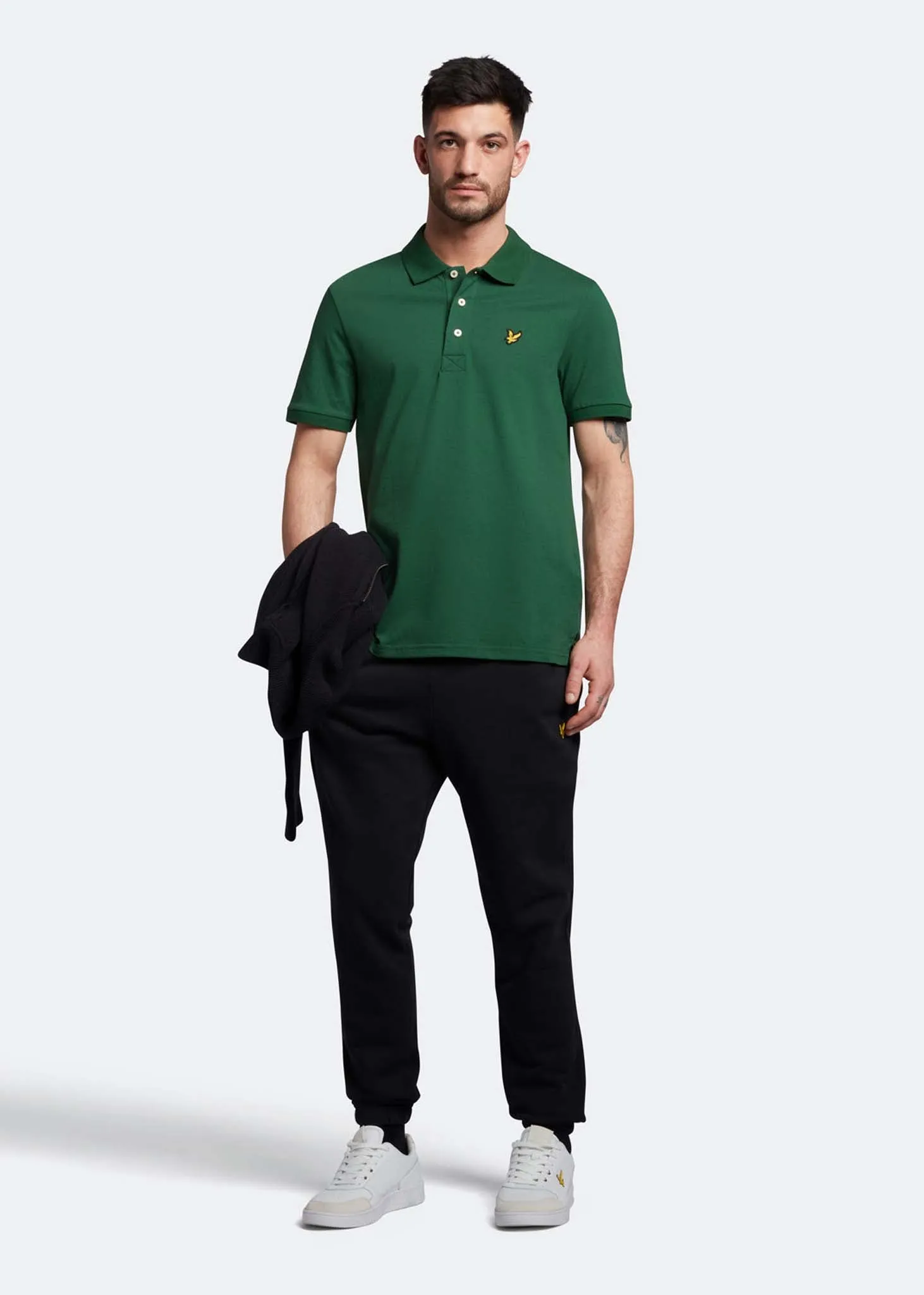 Plain polo shirt - english green