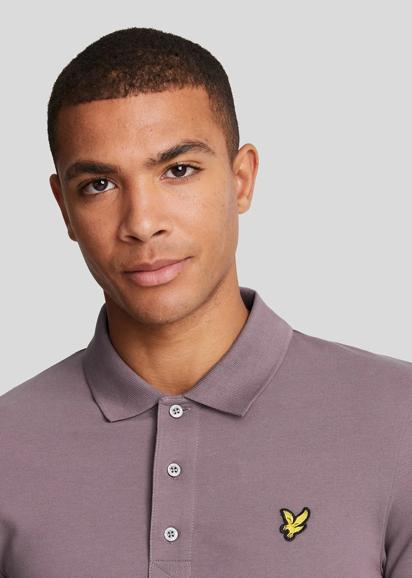 Plain polo shirt - highland mauve