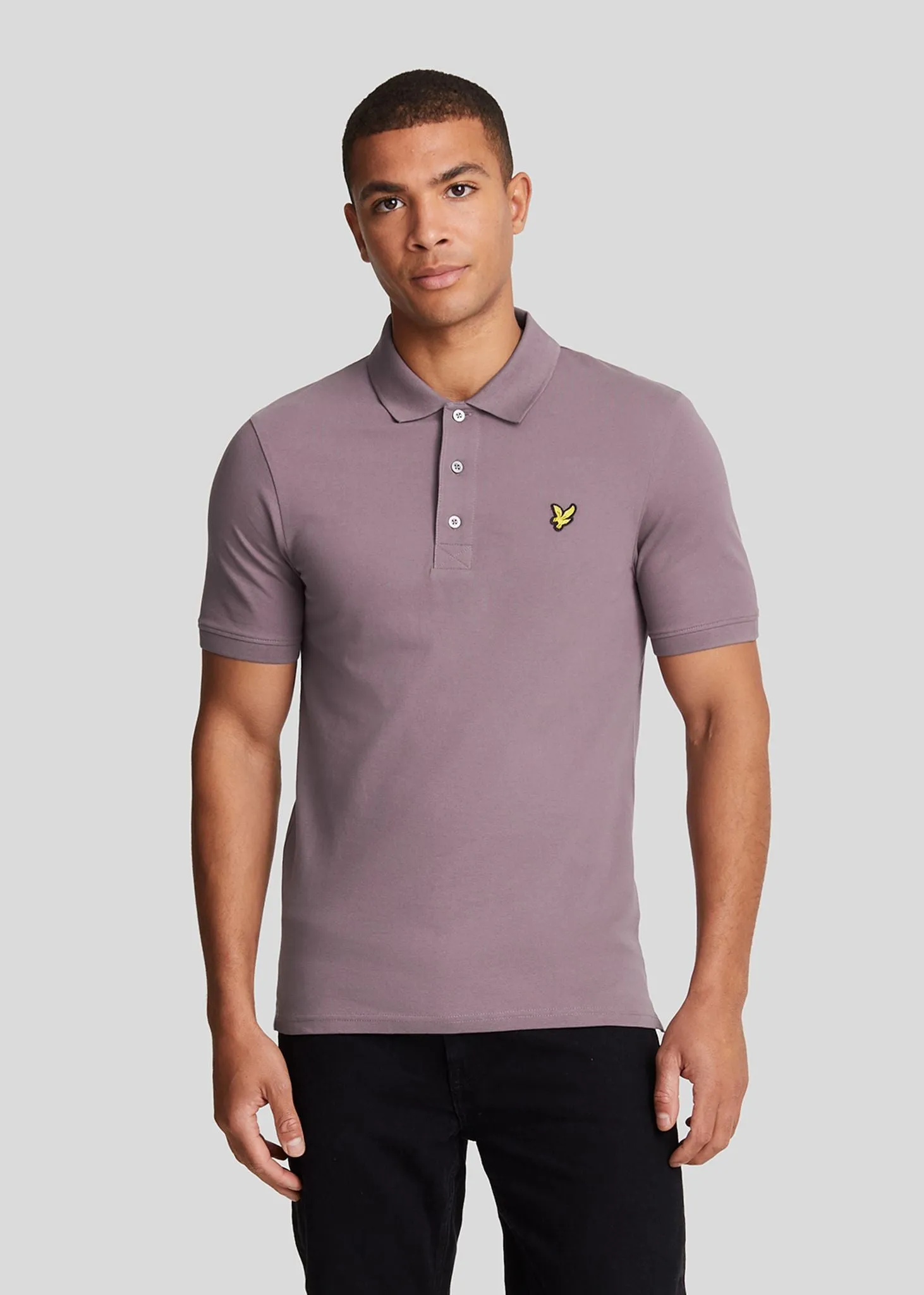 Plain polo shirt - highland mauve