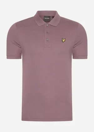 Plain polo shirt - highland mauve