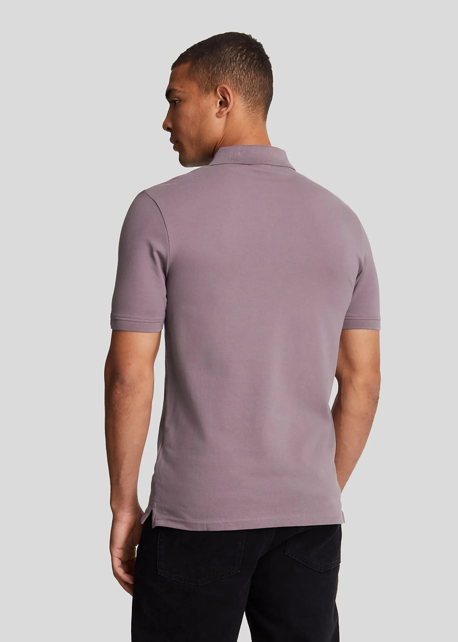 Plain polo shirt - highland mauve