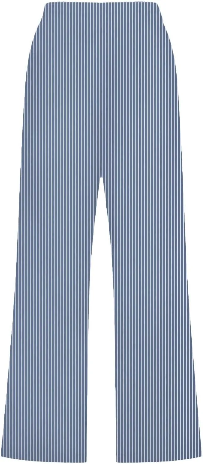 PTOLOCIF Cotton Linen Pants Women Drawstring Relaxed Fit Wide Leg Pants Cotton Linen Lounge Boho Trousers with Pockets