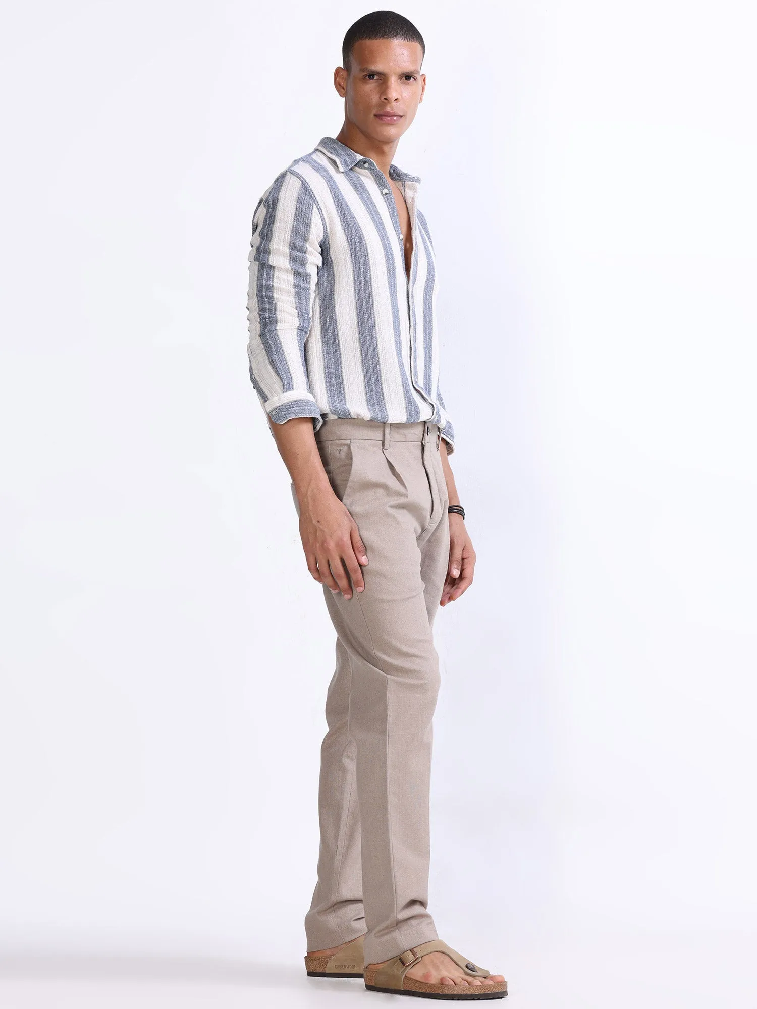 Raw Slub Dust Pleated Pant