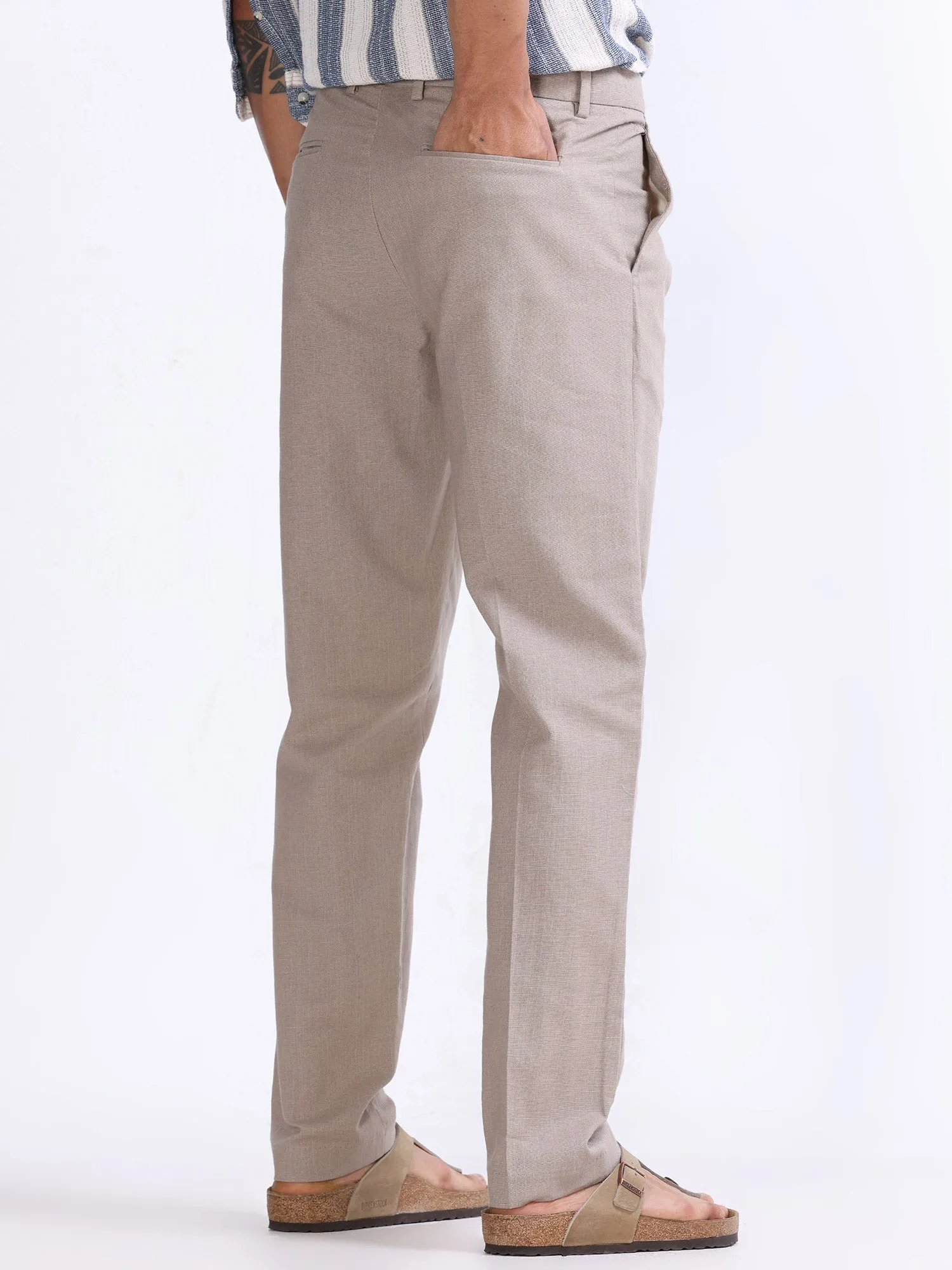 Raw Slub Dust Pleated Pant