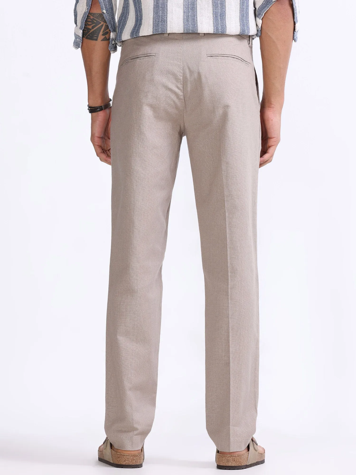 Raw Slub Dust Pleated Pant