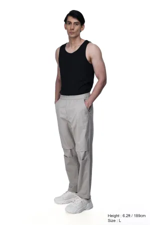 SOFT COTTON RELAXED FLEXIWAIST PANTS IN BEIGE