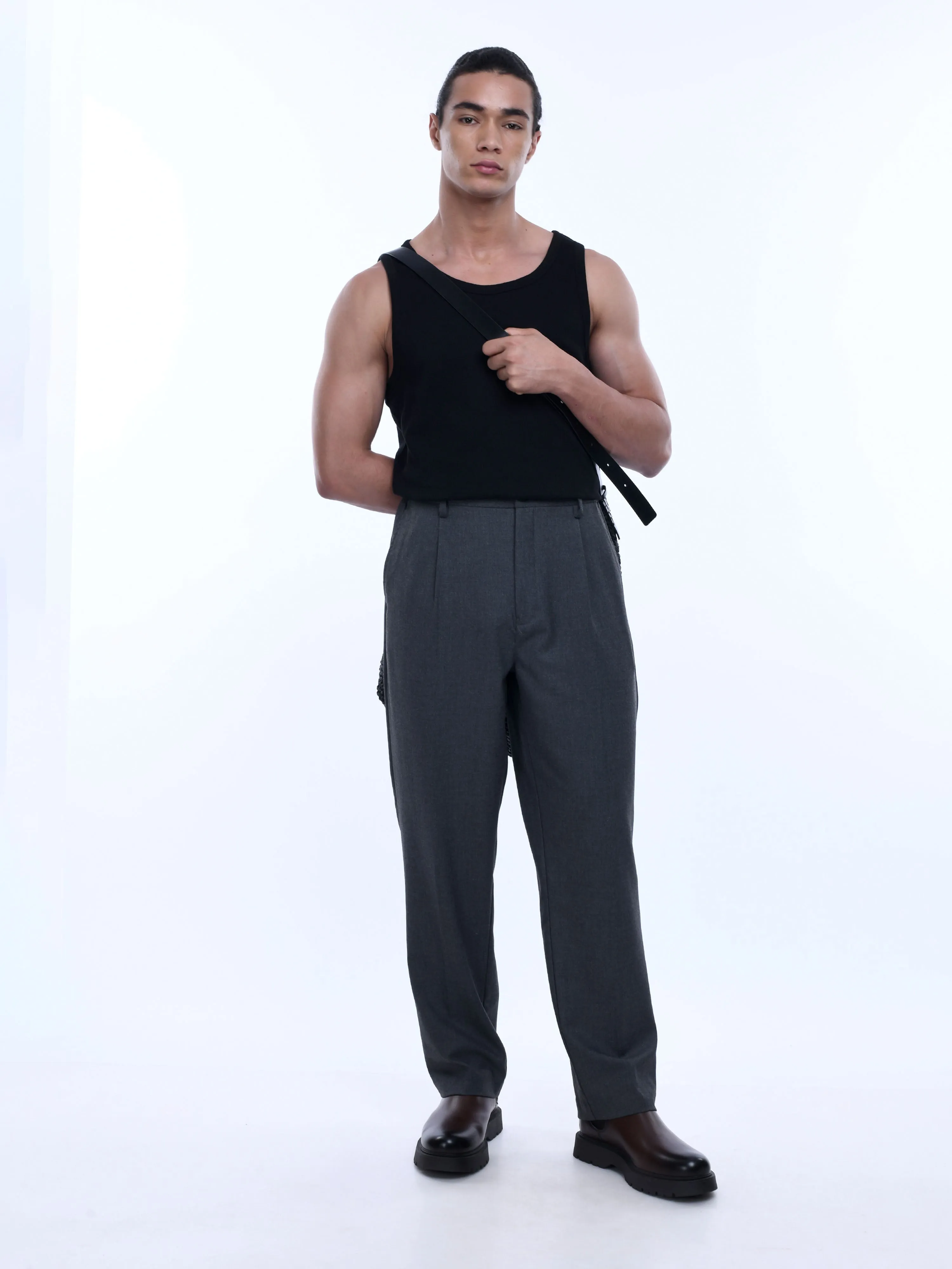 Soft Handle Relaxed Dark Grey Trousers