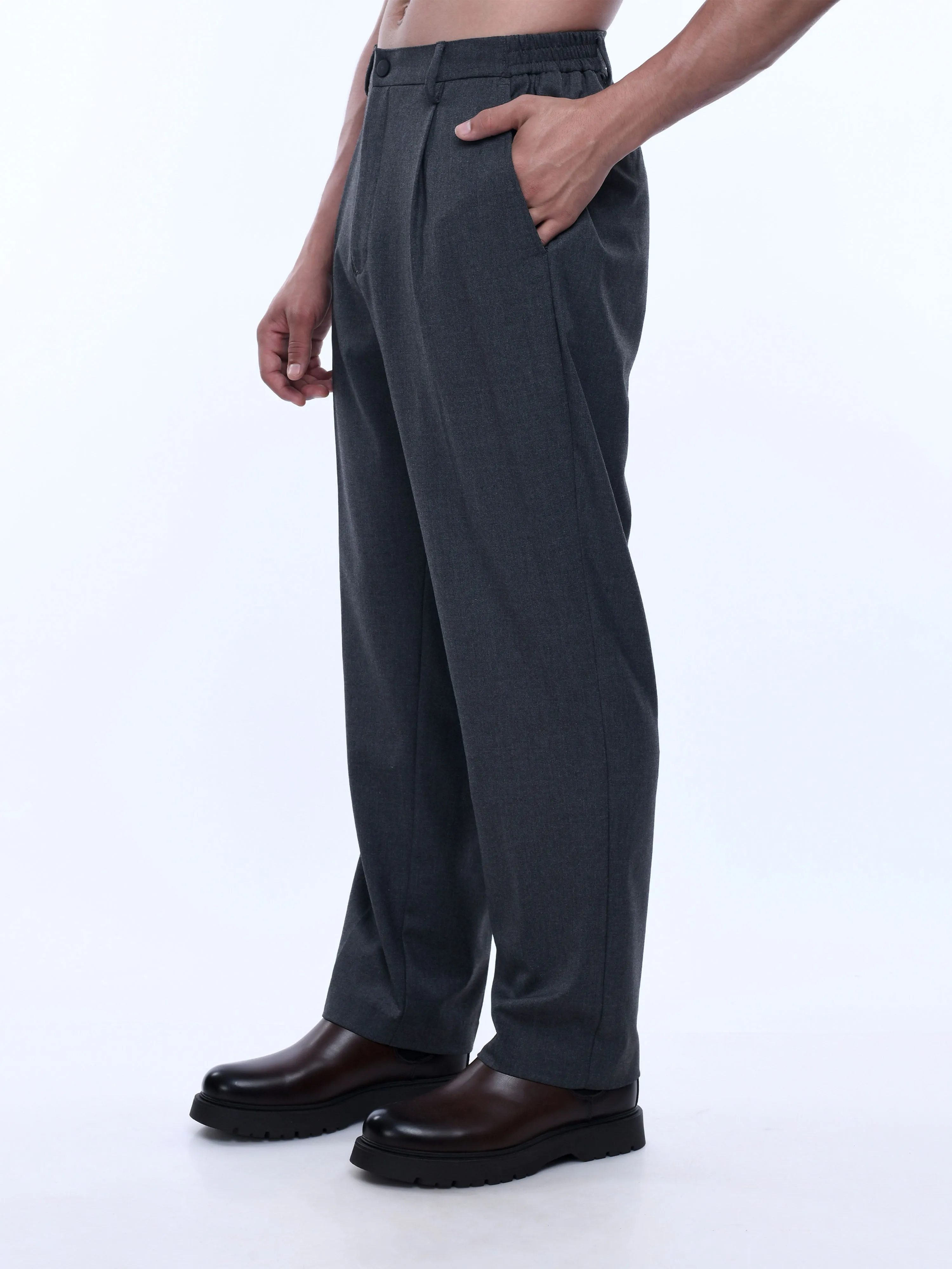 Soft Handle Relaxed Dark Grey Trousers