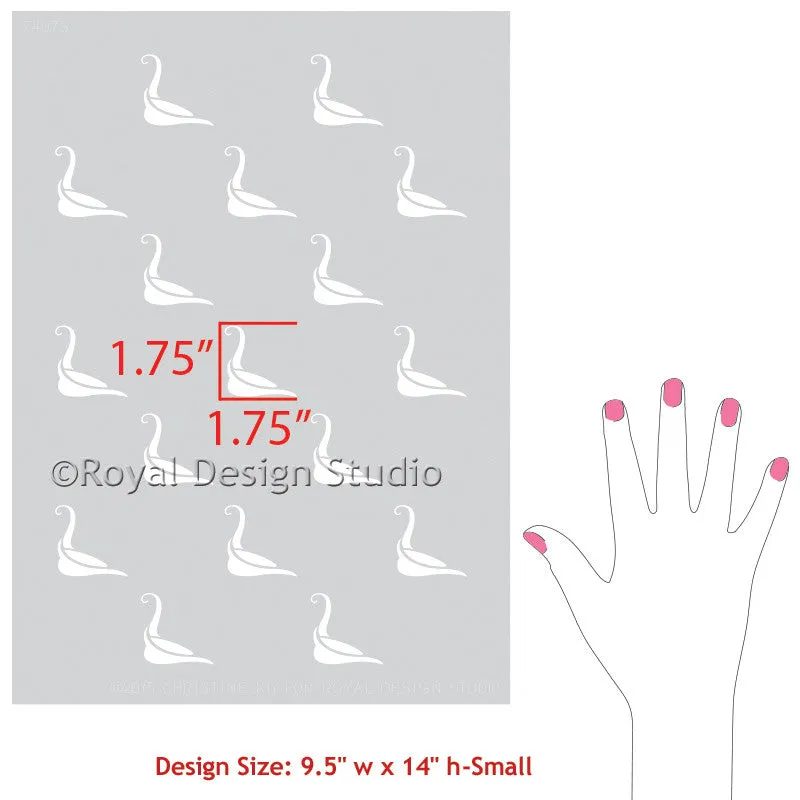 Swan Lake Allover Furniture Stencil