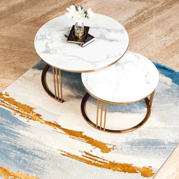 The Mystique Tube Set of 2 Nesting Coffee Table - Rose Gold (Stainless Steel)