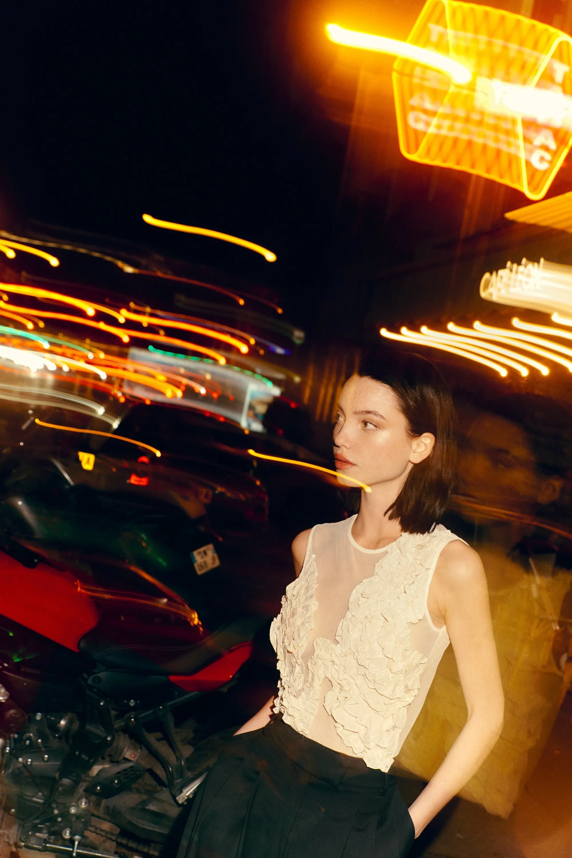 Tulle Body with Ruffle Detail