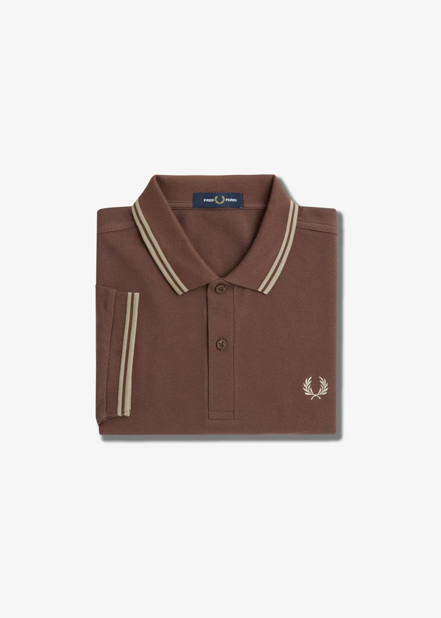 Twin tipped fred perry shirt - brick warm grey