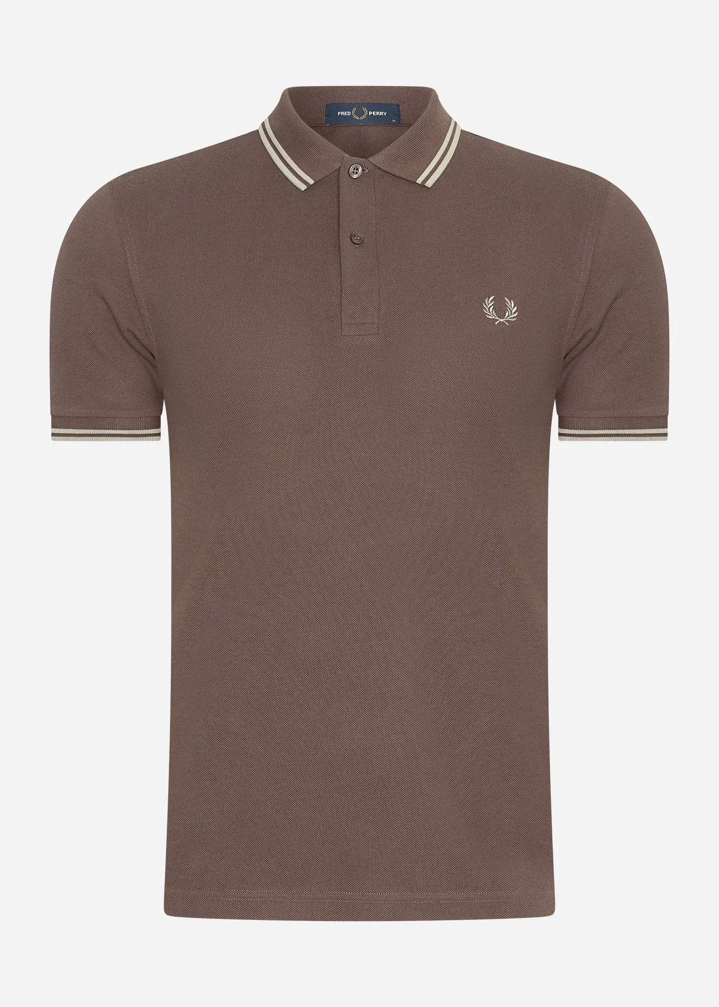 Twin tipped fred perry shirt - brick warm grey