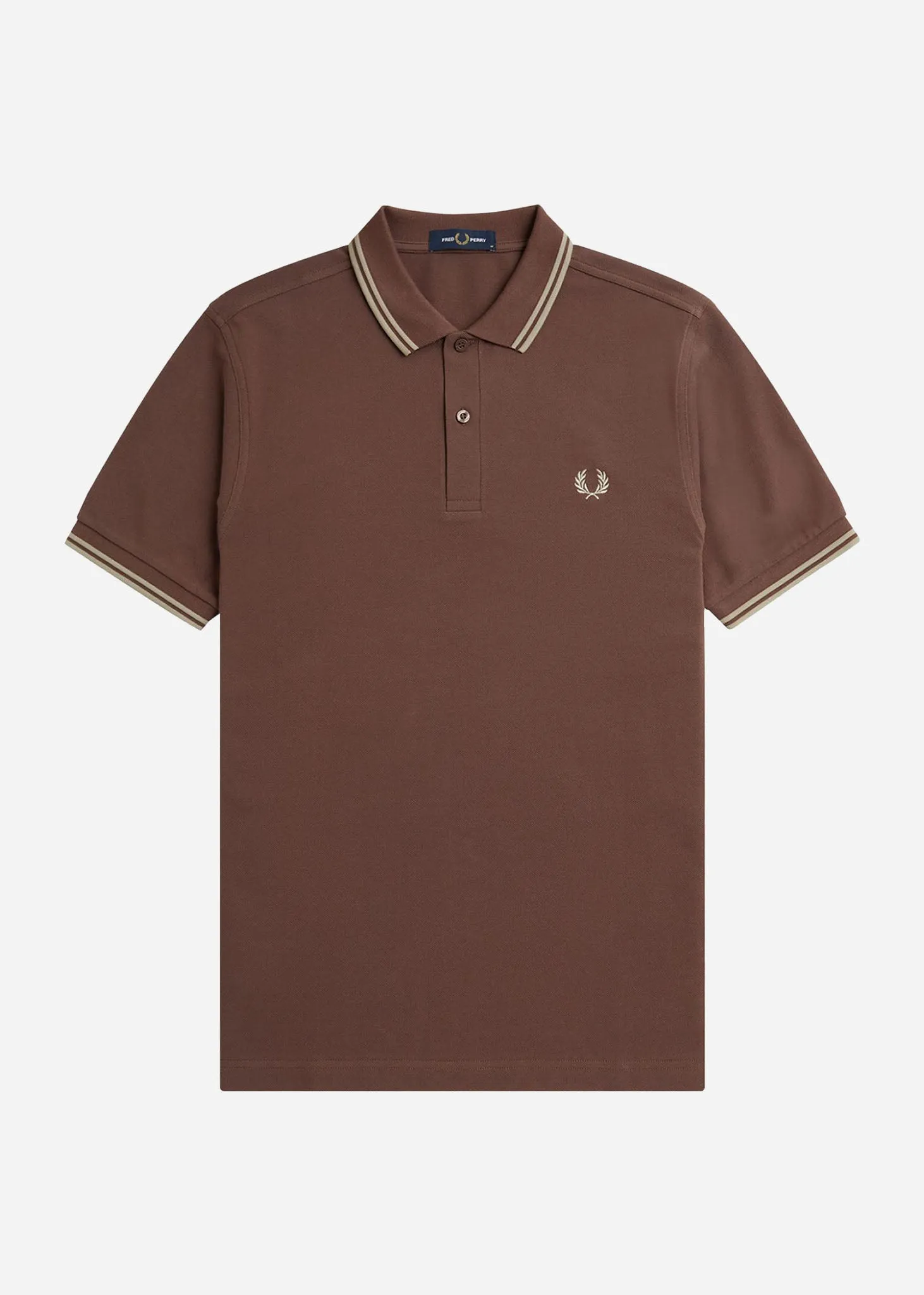 Twin tipped fred perry shirt - brick warm grey