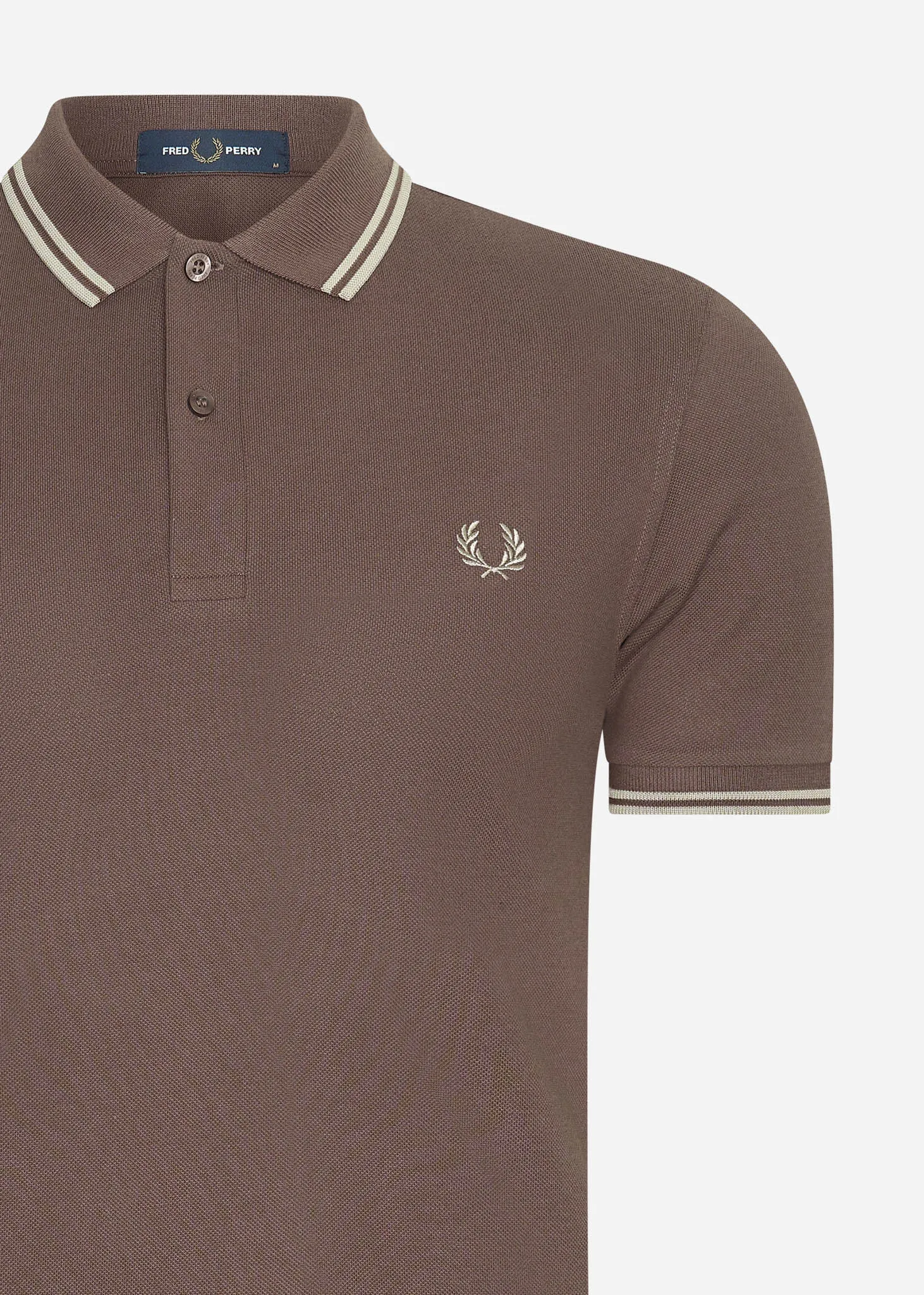 Twin tipped fred perry shirt - brick warm grey