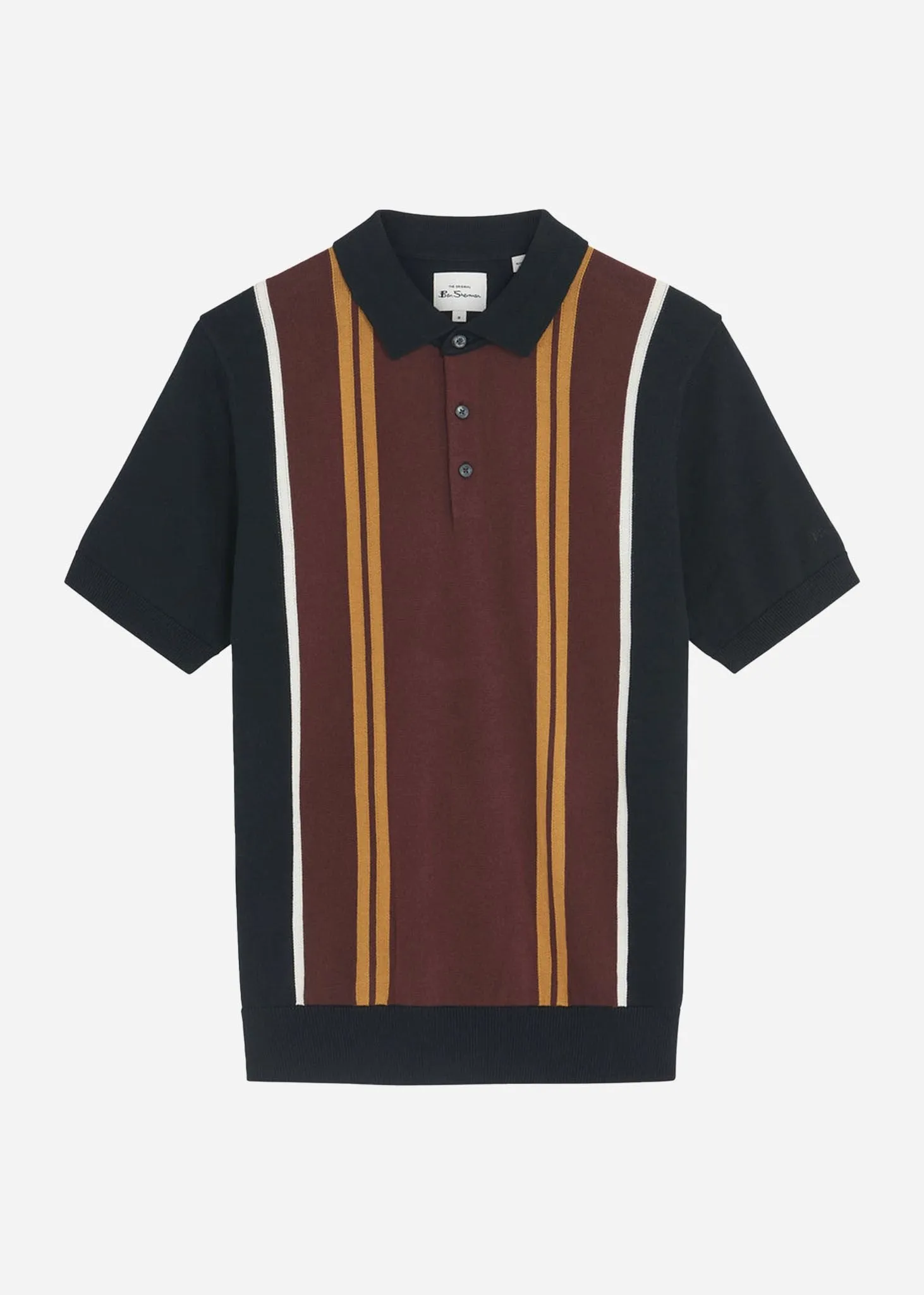 Verticle stripe polo - black