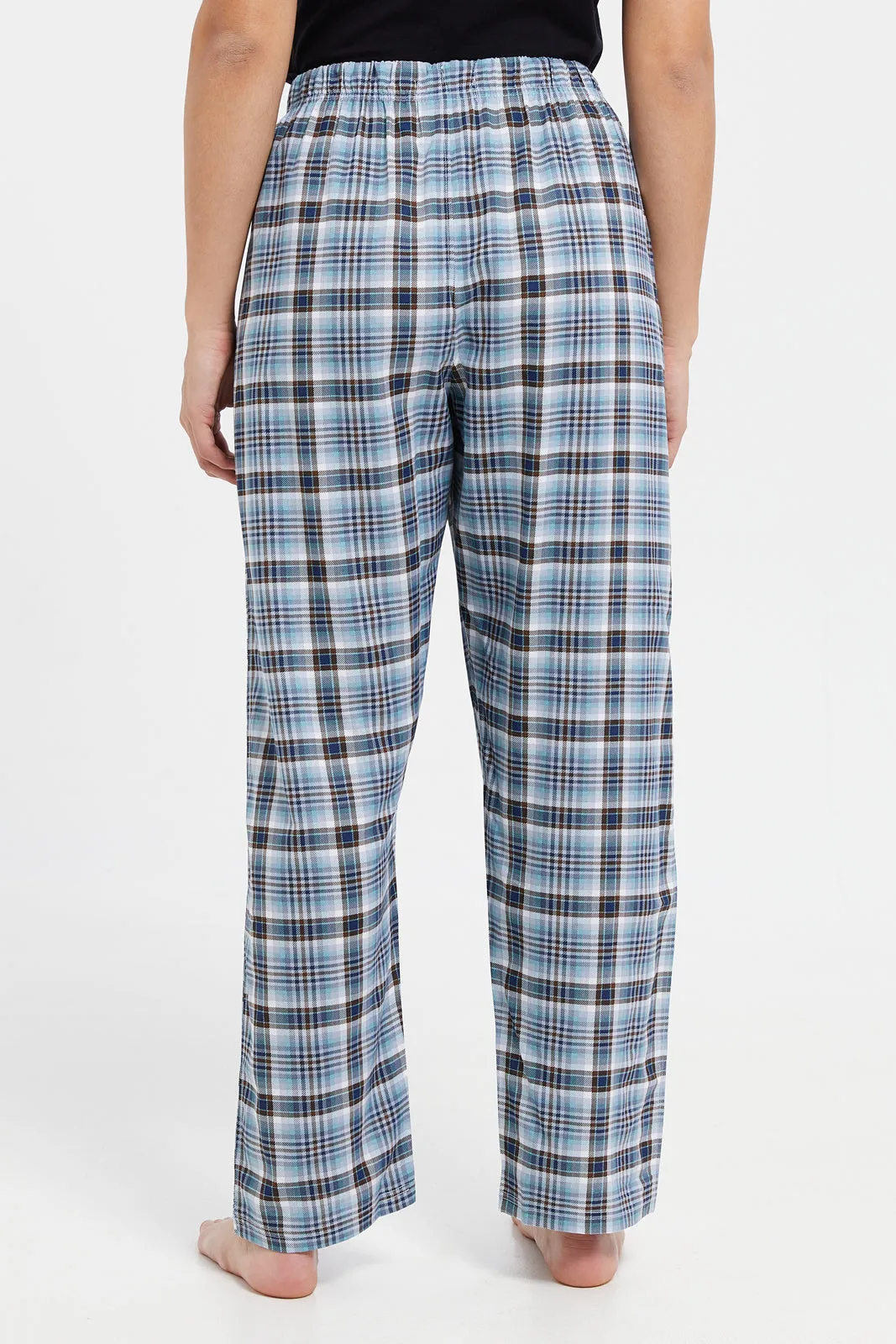 Women Navy Checkered Pajama Bottom