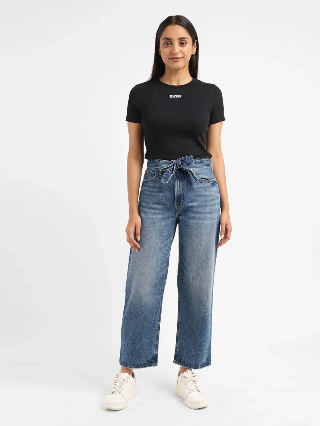 Women's 94 Blue Wideleg Fit High Rise Jeans