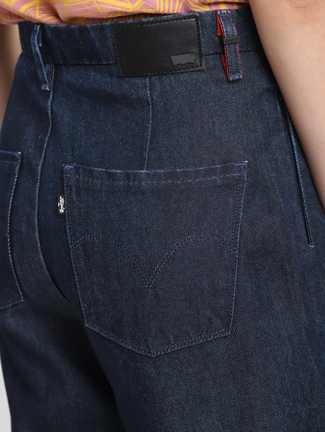 Women's Blue Wideleg Fit High Rise Jeans