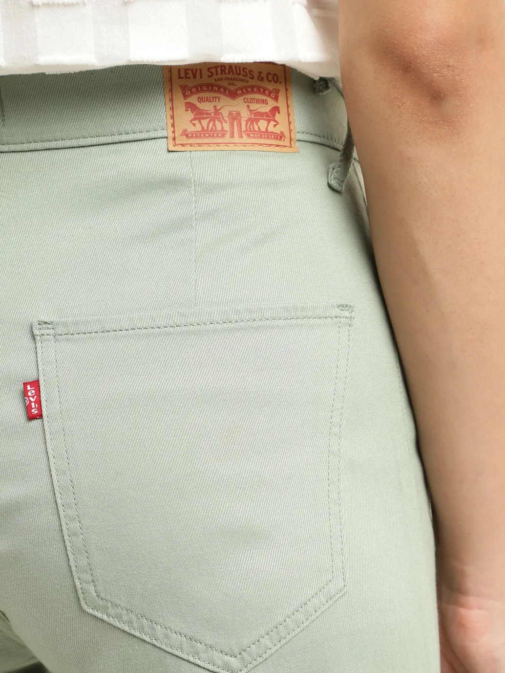 Women's Green Flared Fit High Rise Jeans