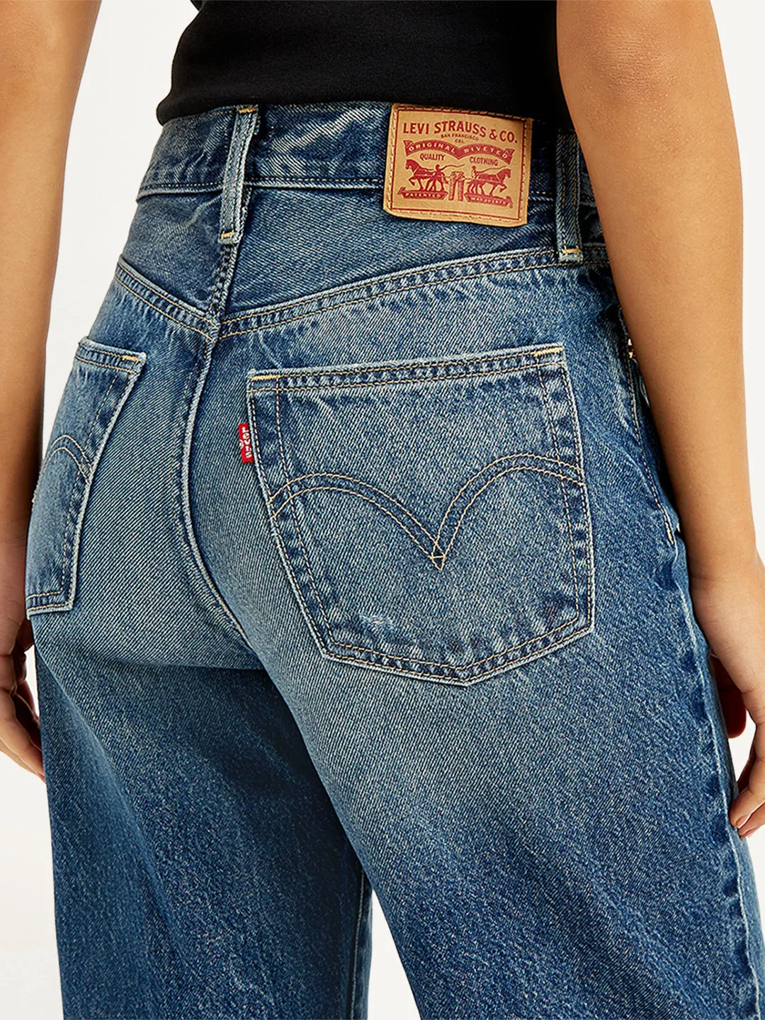 Women's Indigo Wideleg Fit High Rise Jeans