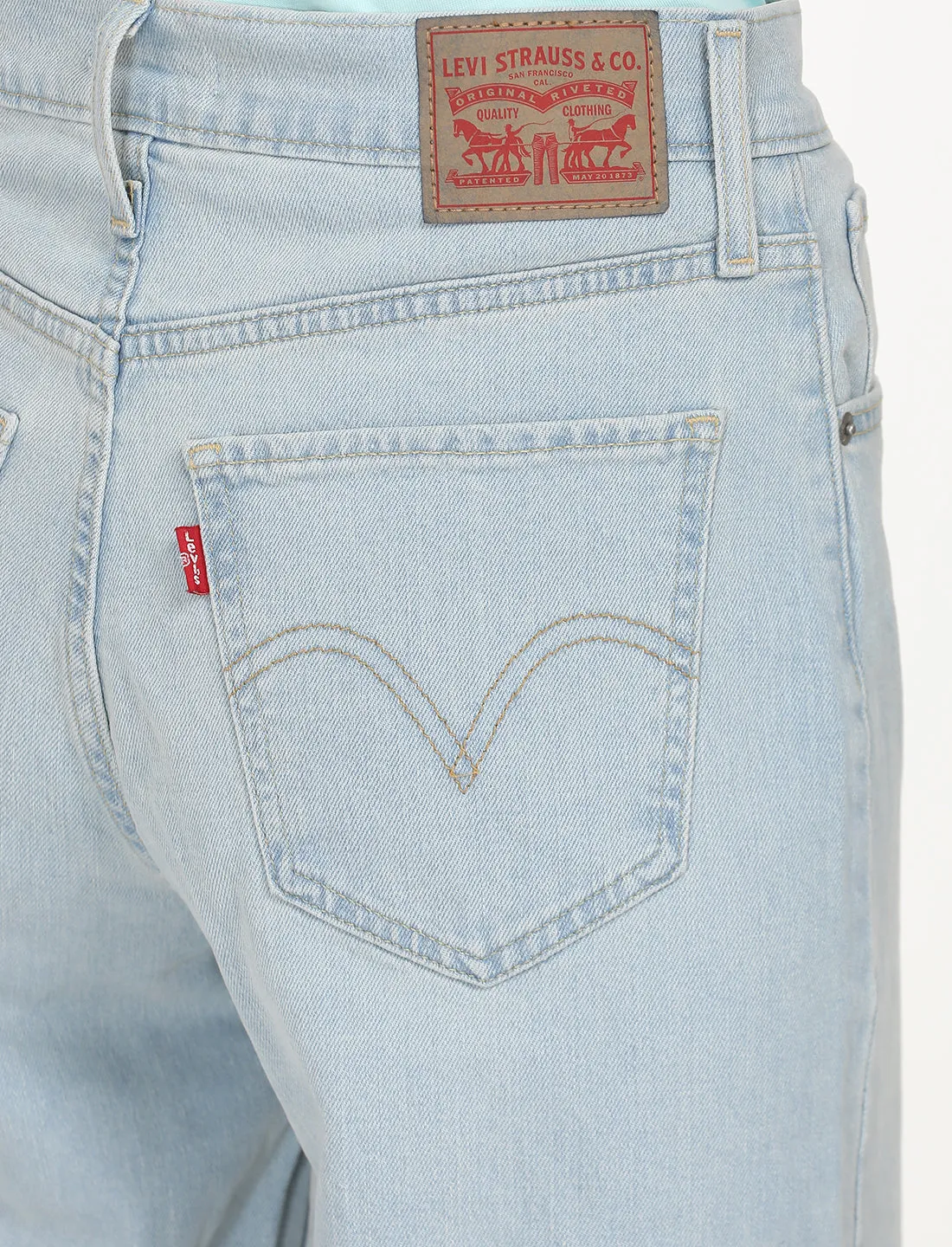 Women's Light Blue Wideleg Fit High Rise Jeans