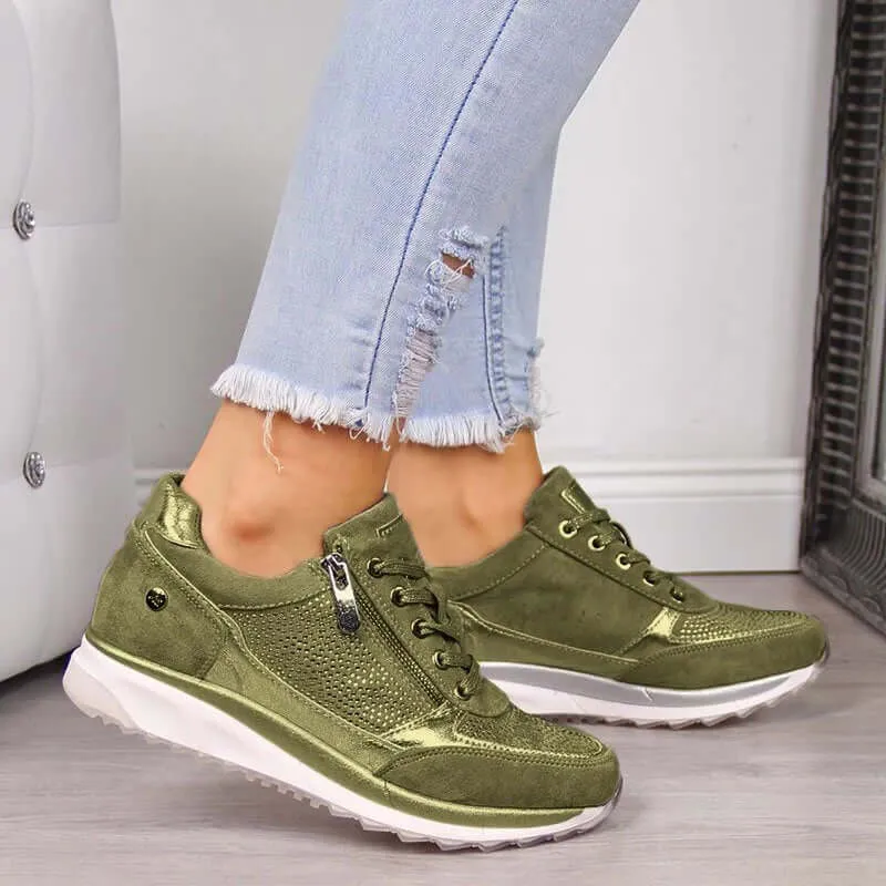 Women's Orthopedic Breathable Zipper Sneakers